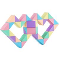 魔域文化魔方百变彩虹魔尺马卡龙24段72段儿童玩具镂空弹力魔尺 【48段】马卡龙（送30页魔尺书）