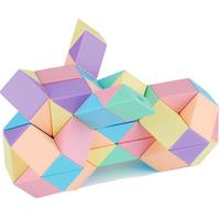 魔域文化魔方百变彩虹魔尺马卡龙24段72段儿童玩具镂空弹力魔尺 24+36+48+60段】马卡龙（送书）