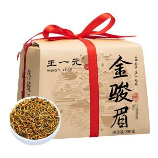 王一元 茶叶武夷红茶金骏眉2024特级蜜香嫩芽武夷新茶纸包礼盒装250g