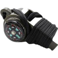 婕茵桐户外野营七合一多功能口哨 求生口哨救生口哨子LED灯温度计指南针 多功能【3合1】口哨-2个装 军绿色