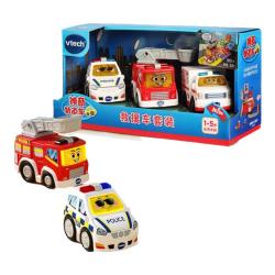 vtech 玩具神奇轨道车警车直升机赛车救护小汽车宝宝 救援车套装（）