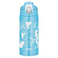 膳魔师(THERMOS)不锈钢保温杯600ml大容量儿童双盖背带款 FJJ-601WF-BLWH 几何蓝