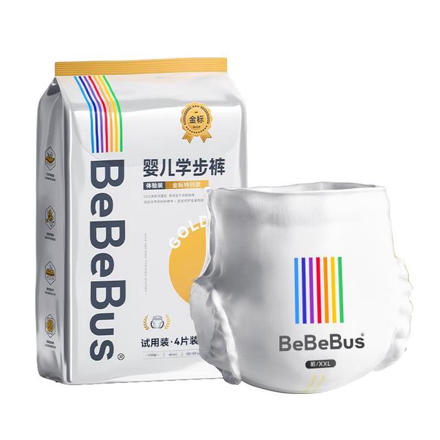 BeBeBus 金标安睡一整夜超薄拉拉裤2XL4片试用装