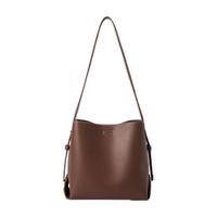 森马（Semir）水桶包女手提包女士单肩包潮流软皮女包休闲斜挎包通勤包包 焦糖棕