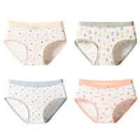 洁丽雅（grace）4条装女士内裤纯棉裆少女甜美小清新花色精梳棉透气舒适抗菌中腰 【4条装】橙色+绿色+浅蓝+棕色 L 【90斤-105斤】