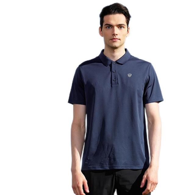 诺诗兰 春夏短袖Polo男户外透气快干翻领T恤 纯黑色 3XL(190)