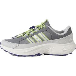 adidas 男女同款防泼水登山户外登山户外徒步低帮训练休闲跑步鞋   42 浅灰/粉白