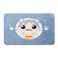 布迪思卫生间地垫浴室吸水防滑垫门垫卧室进门户外卫浴脚垫家用垫子地垫 萌宠可爱猫【仿羊绒】 50*80cm