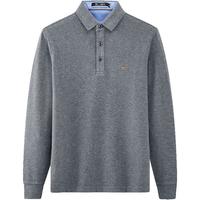 七匹狼长袖T恤男士纯色多色可选翻领时尚城市轻户外t恤男装保罗衫 002(黑灰) M 165/84A 165/84A/M