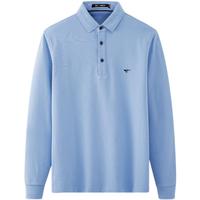 七匹狼长袖T恤男士纯色多色可选翻领时尚城市轻户外t恤男装保罗衫 701(卡其) XL 175/92A