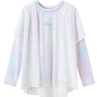 asics亚瑟士童装25年夏季女童飘飘衣假两件吸湿速干运动T恤 4008蓝绿色 130