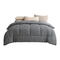 京东京造蓬蓬暖格子纤维被 100%原生纤维被子春秋A类保暖被芯 黑色1.5x2m