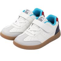 江博士春季男女童休闲学步鞋 百搭童鞋 魔术贴儿童德训鞋 米/灰/蓝 27 脚长约16.2-16.8