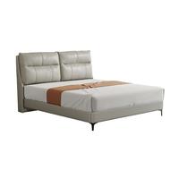 芝华仕（CHEERS）现代简约真皮软床卧室软包家具主卧室双人床芝华士C612棕1.8m 高脚款1.8m（不含床垫）--可可棕