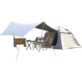 牧高笛 零动155自动帐篷 户外露营黑胶帐篷天幕三合一 NX24561045 大象灰 黑胶天幕版-大象灰