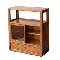 溪木工坊小茶柜飘窗柜榻榻米小书柜实木书架置物架阳台窗台柜储物收纳柜子 云窗小茶柜