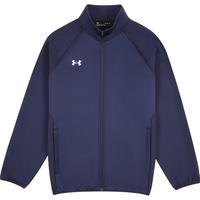 安德玛(Under Armour)男女同款夹克针织运动立领外套训练上衣 蓝色409 XL