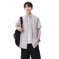 【简约轻薄】衬衫短袖男夏季轻薄清爽透气轻商务男式时尚条纹衬衣