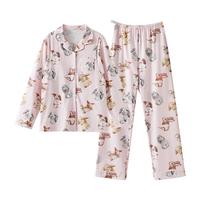 嫚熙(EMXEE)睡衣产后哺乳春秋季款月子服棉质家居服套装 晨曦庄园-两件套(不带哺乳口) M【适合90-115斤】