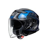 SHOEI J-CRUISE2 二代半盔 双镜片巡航金翼3/4夏通风摩托车头盔 黑蓝 S