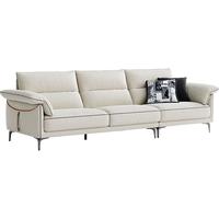 林氏家居仿棉麻布艺沙发客厅现代简约直排沙发可拆洗BS630 复古+绿色|2.2m沙发