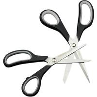 京选（JERXUN）家用剪刀裁缝剪厨房小大号文具剪子多功能剪纸不锈钢鸡骨杀鱼剪子 黑柄7寸剪刀