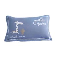 艾薇枕巾全棉一对儿童枕巾夹棉家用枕头巾 小鹿蓝 52*78cm 小鹿蓝【薄100%棉枕巾一对装】