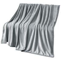 然牌毛毯可铺可盖午睡毯冬季加厚加绒不掉毛太空灰1.5*2米 太空灰菠萝格/家用/1.5*2米