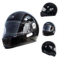 AVA王朝头盔复古四季男女全盔国潮玻璃钢机车碳纤维巡航摩托头盔 头盔+茶色镜片【颜色备注】 中-M码【适合头围56-57cm】