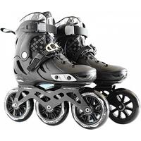 WEIQIU儿童竞速大三轮滑鞋速滑鞋竞速鞋竞速溜冰鞋可调节旱冰鞋速滑鞋 黑色鞋/可调大小（送轮滑包） S 码(适合28-31)