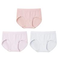 都市丽人内裤女舒适简约短裤头中腰女士内裤3条装2K3A53 豆沙粉/梦幻紫/浅灰