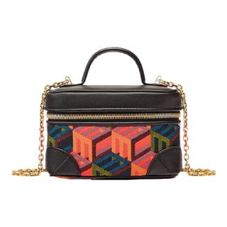 MCM AREN 牛皮革单肩斜挎包链条化妆包手提女包 彩色