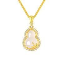 周大生竹报福禄葫芦玉髓项链纯银女国风新中式38