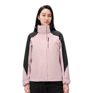 探路者（TOREAD）冲锋衣 24秋冬男女三合一可脱卸两件套防风套绒防寒服TAWWCM92863 瓷瓦粉黑色（女92863） XL