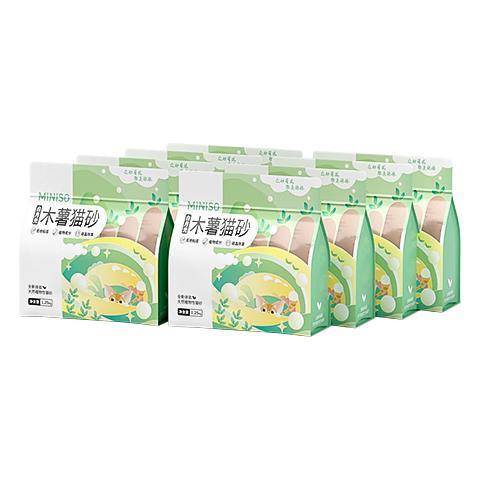 名创优品 木薯猫砂次日达猫砂除臭京东自营猫沙低粉尘不粘底猫砂囤货*16包