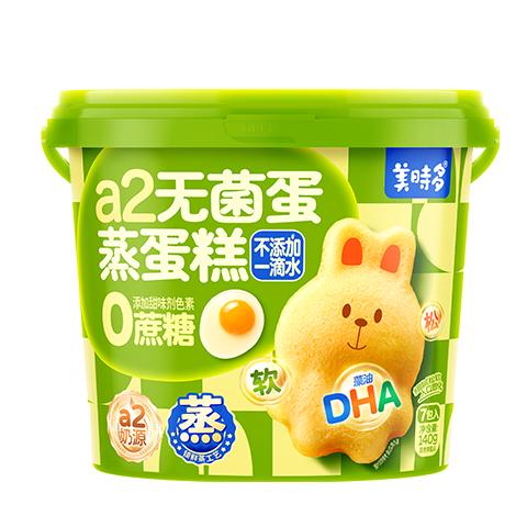 美时多a2奶源无菌蛋蒸蛋糕宝宝零食小兔手撕面包添加dha儿童早餐140g