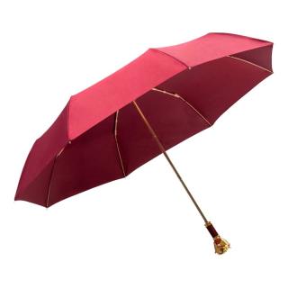 雨狐（FOXRAIN） foxrain复古英式雨伞女折叠玫瑰花贵族伞高级感防晒两用高端 三折玫瑰尊贵版馥郁红-中棒刻字