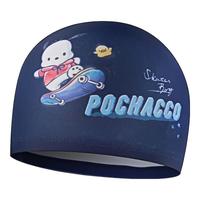 洲克帕恰狗儿童泳帽舒适不勒头游泳护发护耳针织泳帽624604310-2 深兰帕恰狗