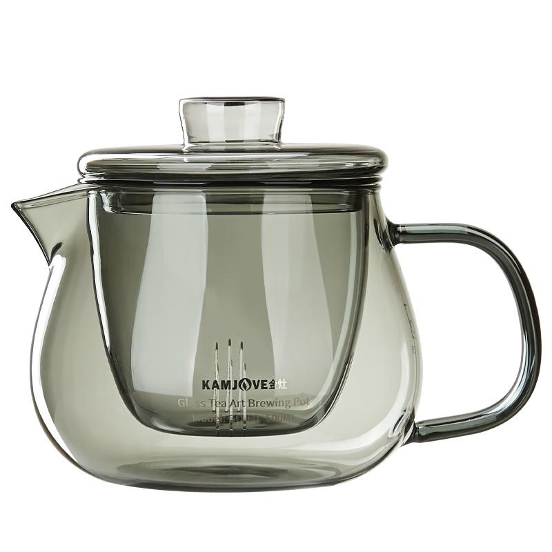 金灶（KAMJOVE）加厚耐高温玻璃泡茶壶全玻璃茶壶茶具大容量家用茶壶过滤泡茶壶 GO-60 500ml
