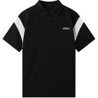 gxgjeans 【限时五折】 美式翻领撞色简约休闲短袖POLO衫 黑色