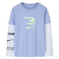 NIKE 耐克童装男童DRI-FIT速干防晒长袖T恤秋季儿童运动上衣 浅海军蓝 110 /52 【身高98-104cm】 110/52(4)