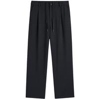 太平鸟男装休闲裤秋季商务男士直筒阔腿职场通勤潮流 黑色 30