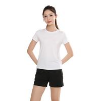 范迪慕 运动T恤女速干透气训练跑步休闲宽松款短袖 白色 M 白色 女士速干T恤