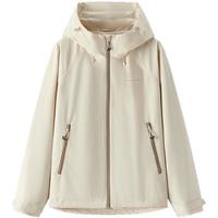 森马（Semir）都市护身服|森马外套女三防防风春季2025插肩袖连帽夹克潮流 浅卡其50311 S 155/80A