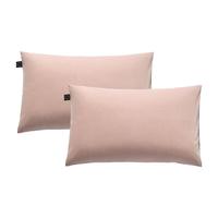一默枕套100%纯棉枕套单双人床上枕头套宿舍水洗棉全棉枕套一对装 雾粉 48*74cm一对装