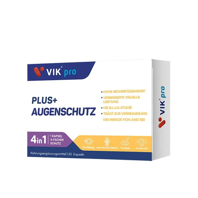 vikpro德国双专利叶黄素护眼软胶囊虾青素胶囊缓解眼睛疲劳干涩 【1盒】30粒 3盒周期服用