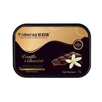 杜佰瑞（T'oberay）新西兰香草巧克力味冰激凌甜品冷饮雪糕桶装冰淇淋1L装