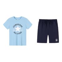 Converse匡威童装夏季男女童吸湿运动两件套柔软舒适凉感儿童套装 天空蓝 120 /60 【身高110-116cm】