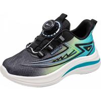 WARRIOR 回力 童鞋耐磨男童运动鞋2025春夏儿童时尚跑步鞋女童软底休闲鞋 黑绿蓝 26 内长约16.8cm