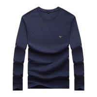七匹狼长袖T恤男春季5A抗菌面料莫代尔圆领长T男士修身显瘦打底衫男装 102(深蓝) 2XL 180/96A 180/96A(XXL)